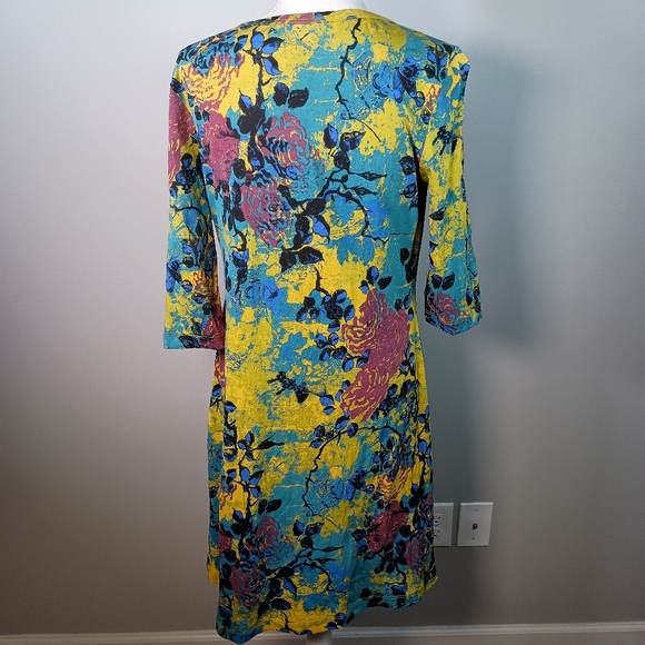 Peruvian Connection Zephirine M Boho Floral Cottagecore Fit & Flare Midi Dress - Picture 4 of 5